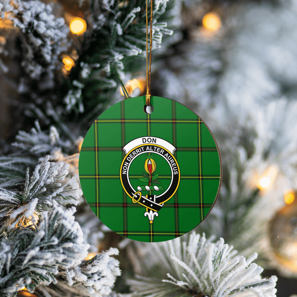 Clan Don (Tribe-of-Mar) Tartan Crest Round Ceramic Ornament AO11 Don (Tribe-of-Mar) Tartan Tartan Christmas
