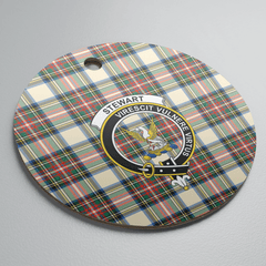 Clan Stewart Dress Ancient Tartan Crest Round Ceramic Ornament IB78 Stewart Dress Ancient Tartan Tartan Christmas
