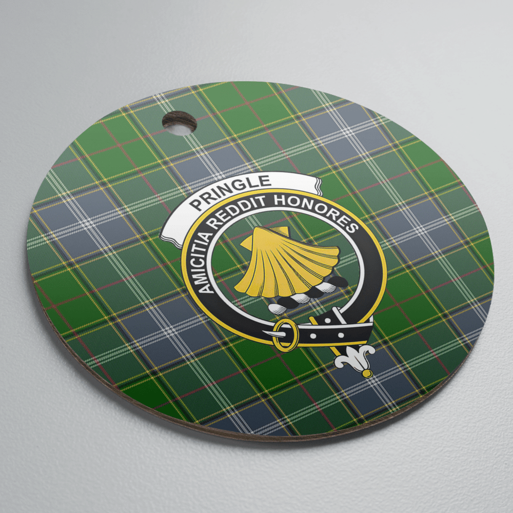 Clan Pringle Tartan Crest Round Ceramic Ornament CB90 Pringle Tartan Tartan Christmas