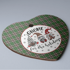 Clan Gray Hunting Tartan Tartan Crest Gnome Heart Ceramic Ornament FD96 Gray Hunting Tartan Tartan Christmas