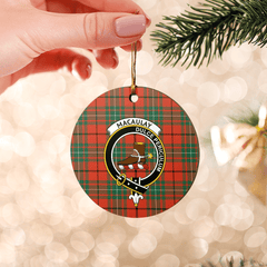 Clan MacAulay Ancient Tartan Crest Round Ceramic Ornament WM27 MacAulay Ancient Tartan Tartan Christmas