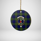 Clan Colquhoun Modern Tartan Crest Round Ceramic Ornament VG39 Colquhoun Modern Tartan Tartan Christmas