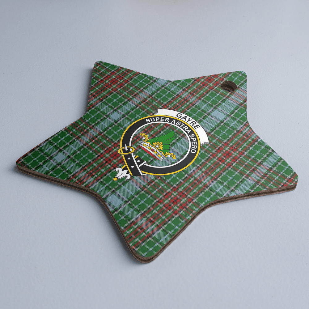 Clan Gayre Tartan Crest Star Ceramic Ornament WP13 Gayre Tartan Tartan Christmas
