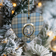 Clan Napier Ancient Tartan Crest Heart Ceramic Ornament CL48 Napier Ancient Tartan Tartan Christmas