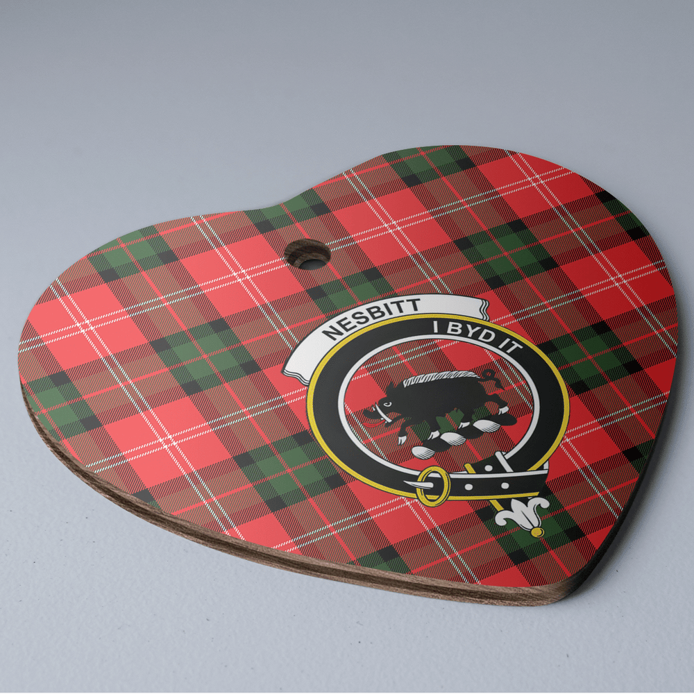 Clan Nesbitt Modern Tartan Crest Heart Ceramic Ornament OB47 Nesbitt Modern Tartan Tartan Christmas