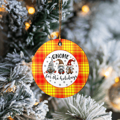 Clan MacMillan Tartan Tartan Crest Gnome Round Ceramic Ornament IE59 MacMillan Tartan Tartan Christmas