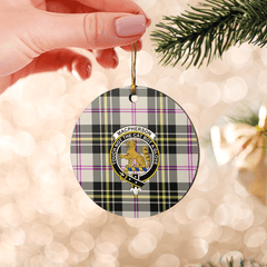 Clan MacPherson Dress Ancient Tartan Crest Round Ceramic Ornament DU89 MacPherson Dress Ancient Tartan Tartan Christmas