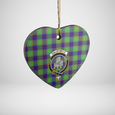 Clan Dalrymple Tartan Crest Heart Ceramic Ornament ST20 Dalrymple Tartan Tartan Christmas