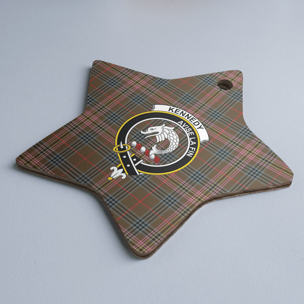 Clan Kennedy Weathered Tartan Crest Star Ceramic Ornament SJ18 Kennedy Weathered Tartan Tartan Christmas