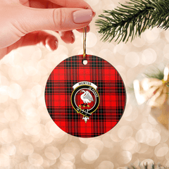 Clan Wemyss Modern Tartan Crest Round Ceramic Ornament ZP59 Wemyss Modern Tartan Tartan Christmas