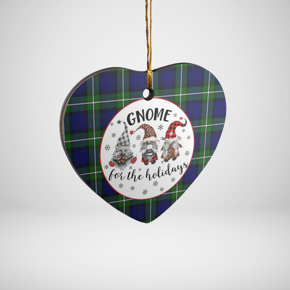 Clan Forbes Modern Tartan Tartan Crest Gnome Heart Ceramic Ornament ZS64 Forbes Modern Tartan Tartan Christmas