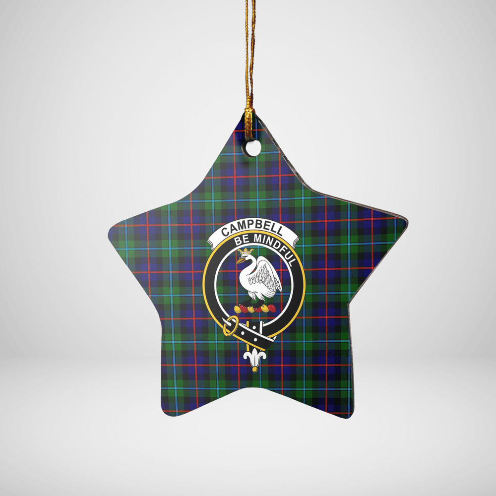 Clan Campbell of Cawdor Modern Tartan Crest Star Ceramic Ornament MW45 Campbell of Cawdor Modern Tartan Tartan Christmas
