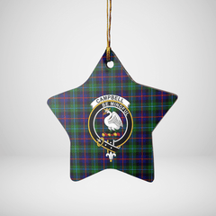 Clan Campbell of Cawdor Modern Tartan Crest Star Ceramic Ornament MW45 Campbell of Cawdor Modern Tartan Tartan Christmas
