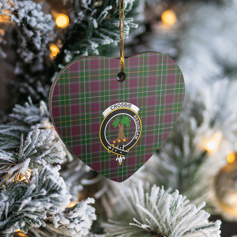 Clan Crosbie Tartan Crest Heart Ceramic Ornament KH65 Crosbie Tartan Tartan Christmas