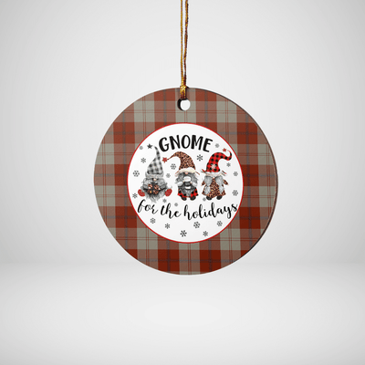 Clan Davidson Dress Dancers Tartan Tartan Crest Gnome Round Ceramic Ornament