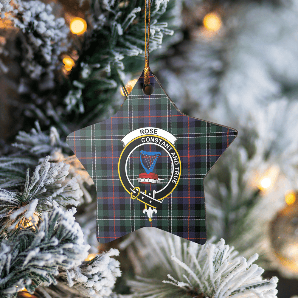 Clan Rose Hunting Modern Tartan Crest Star Ceramic Ornament JC17 Rose Hunting Modern Tartan Tartan Christmas