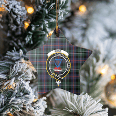 Clan Rose Hunting Modern Tartan Crest Star Ceramic Ornament JC17 Rose Hunting Modern Tartan Tartan Christmas