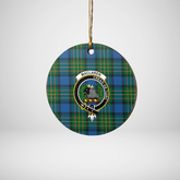 Clan MacLaren Ancient Tartan Crest Round Ceramic Ornament NK50 MacLaren Ancient Tartan Tartan Christmas