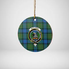 Clan MacLaren Ancient Tartan Crest Round Ceramic Ornament NK50 MacLaren Ancient Tartan Tartan Christmas