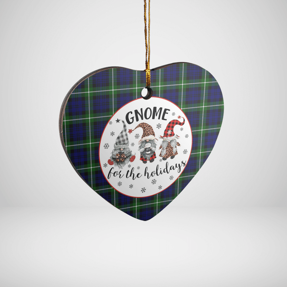 Clan Lamont Modern Tartan Tartan Crest Gnome Heart Ceramic Ornament GV17 Lamont Modern Tartan Tartan Christmas