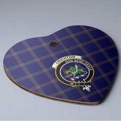 Clan Crichton Tartan Crest Heart Ceramic Ornament PZ75 Crichton Tartan Tartan Christmas