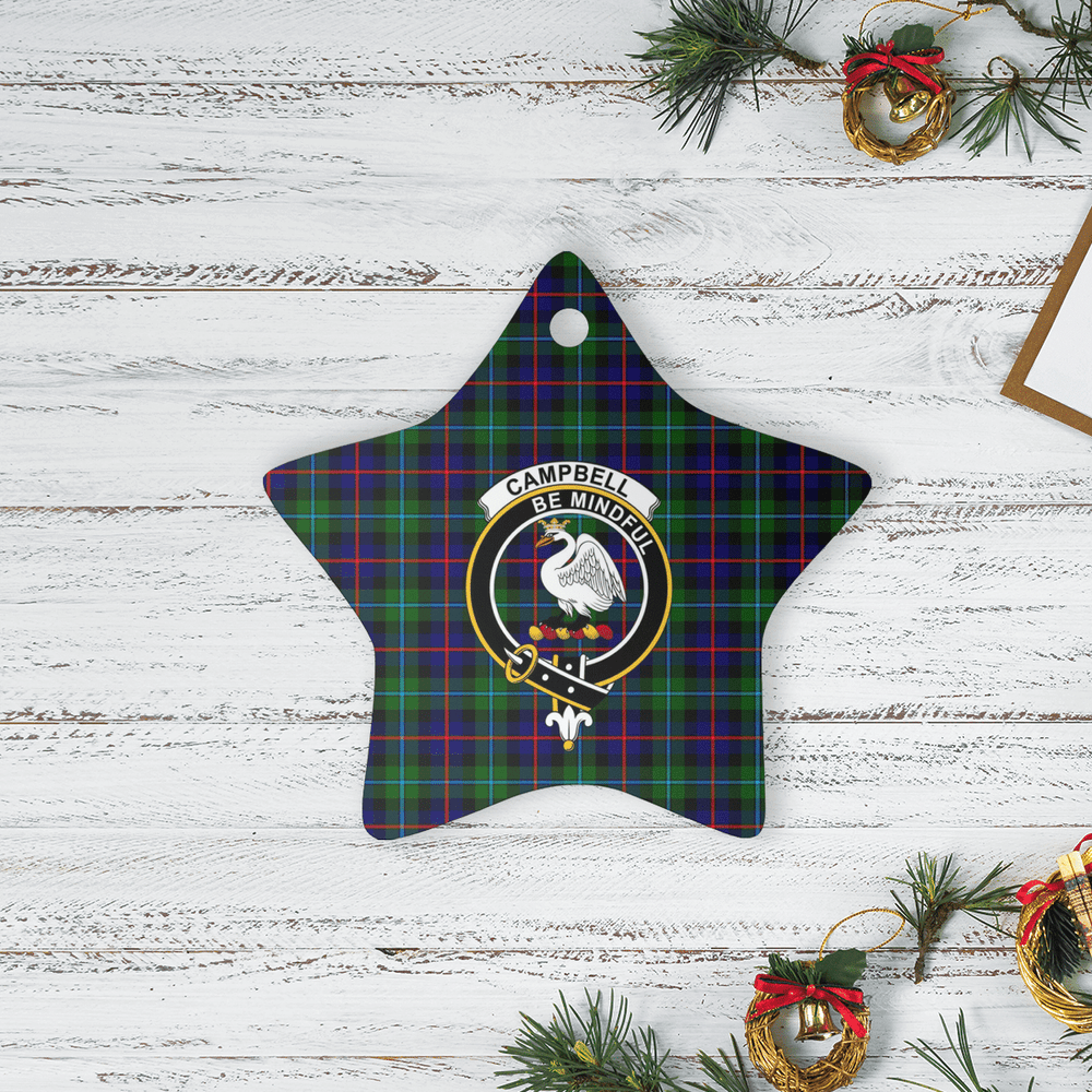 Clan Campbell of Cawdor Modern Tartan Crest Star Ceramic Ornament MW45 Campbell of Cawdor Modern Tartan Tartan Christmas