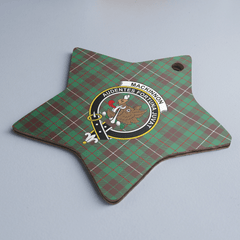 Clan MacKinnon Hunting Ancient Tartan Crest Star Ceramic Ornament AV21 MacKinnon Hunting Ancient Tartan Tartan Christmas