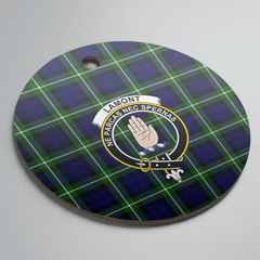Clan Lamont Modern Tartan Crest Round Ceramic Ornament ZU80 Lamont Modern Tartan Tartan Christmas