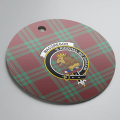 Clan MacGregor Hunting Ancient Tartan Crest Round Ceramic Ornament FS66 MacGregor Hunting Ancient Tartan Tartan Christmas