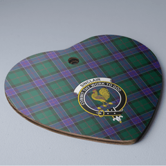 Clan Sinclair Hunting Modern Tartan Crest Heart Ceramic Ornament WC52 Sinclair Hunting Modern Tartan Tartan Christmas