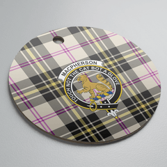 Clan MacPherson Dress Ancient Tartan Crest Round Ceramic Ornament DU89 MacPherson Dress Ancient Tartan Tartan Christmas
