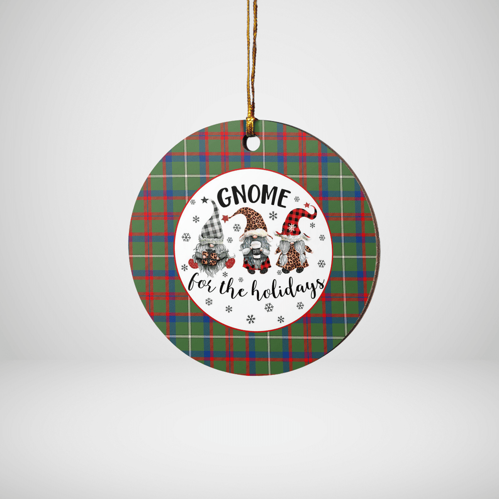 Clan Shaw Green Modern Tartan Tartan Crest Gnome Round Ceramic Ornament GO63 Shaw Green Modern Tartan Tartan Christmas