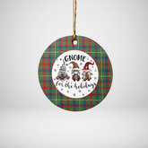 Clan Shaw Green Modern Tartan Tartan Crest Gnome Round Ceramic Ornament GO63 Shaw Green Modern Tartan Tartan Christmas