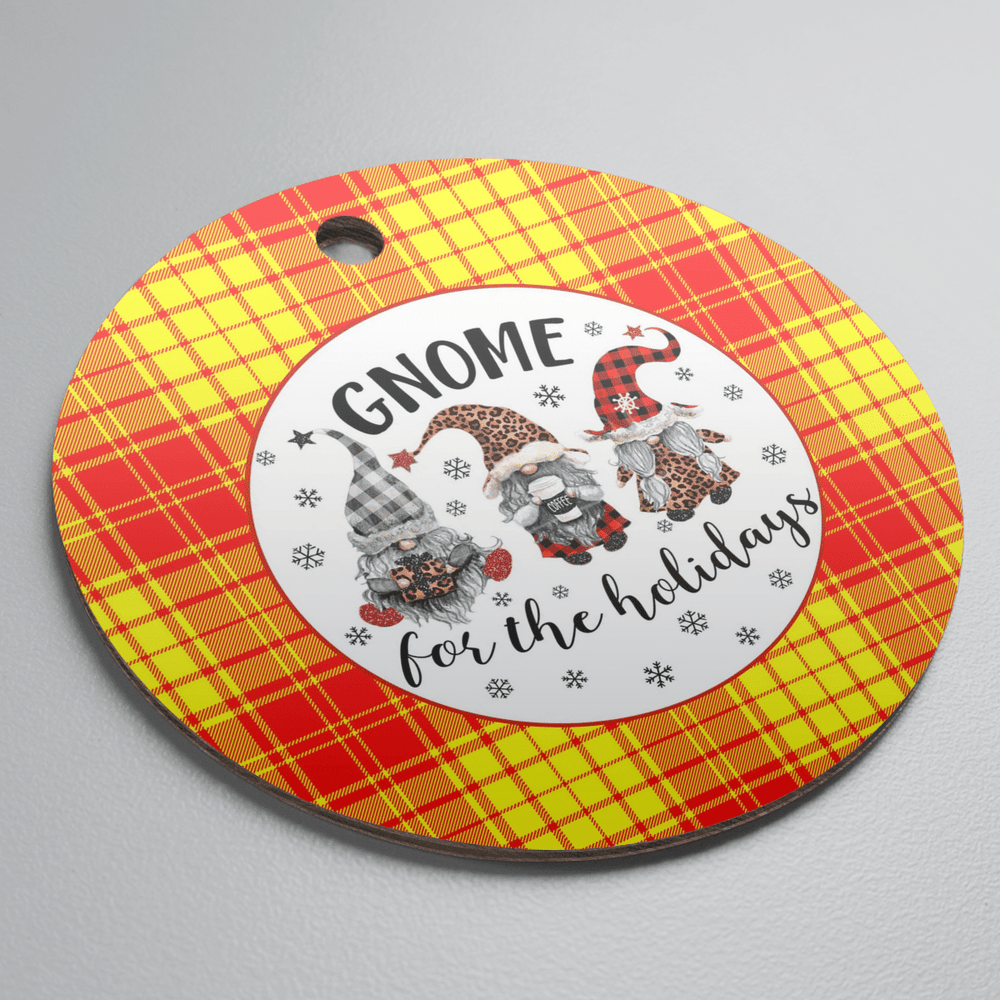 Clan MacMillan Tartan Tartan Crest Gnome Round Ceramic Ornament IE59 MacMillan Tartan Tartan Christmas