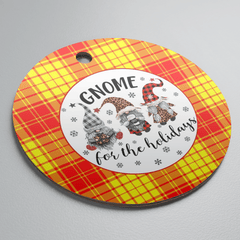 Clan MacMillan Tartan Tartan Crest Gnome Round Ceramic Ornament IE59 MacMillan Tartan Tartan Christmas