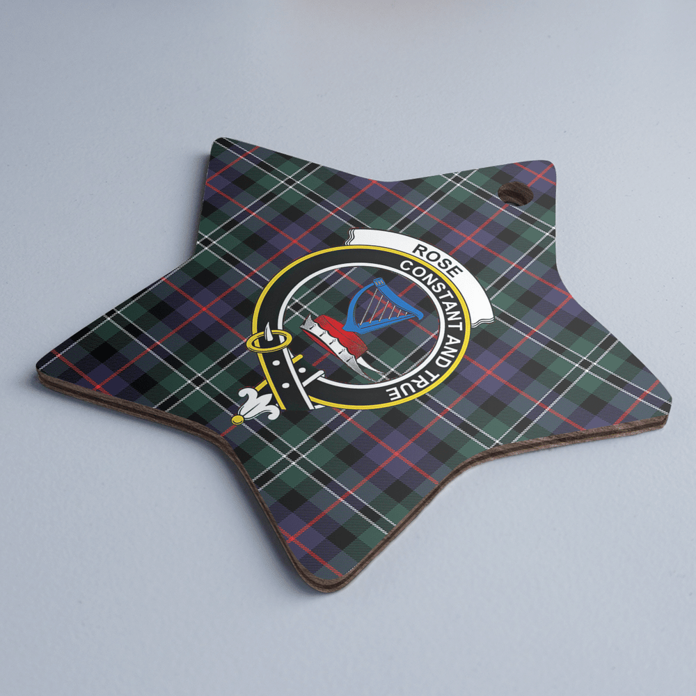 Clan Rose Hunting Modern Tartan Crest Star Ceramic Ornament JC17 Rose Hunting Modern Tartan Tartan Christmas