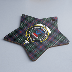 Clan Rose Hunting Modern Tartan Crest Star Ceramic Ornament JC17 Rose Hunting Modern Tartan Tartan Christmas