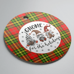 Clan Leask Tartan Tartan Crest Gnome Round Ceramic Ornament CA13 Leask Tartan Tartan Christmas