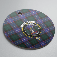 Clan Guthrie Modern Tartan Crest Round Ceramic Ornament RJ13 Guthrie Modern Tartan Tartan Christmas