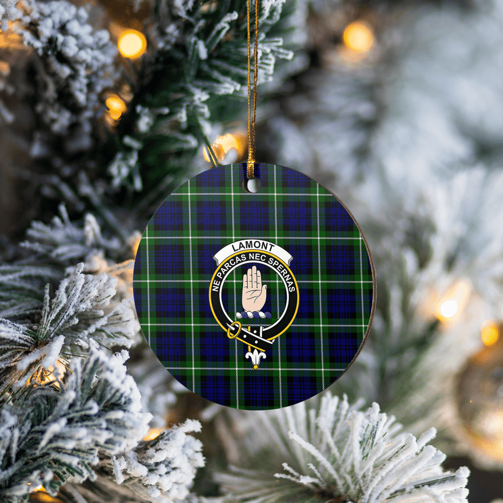Clan Lamont Modern Tartan Crest Round Ceramic Ornament ZU80 Lamont Modern Tartan Tartan Christmas