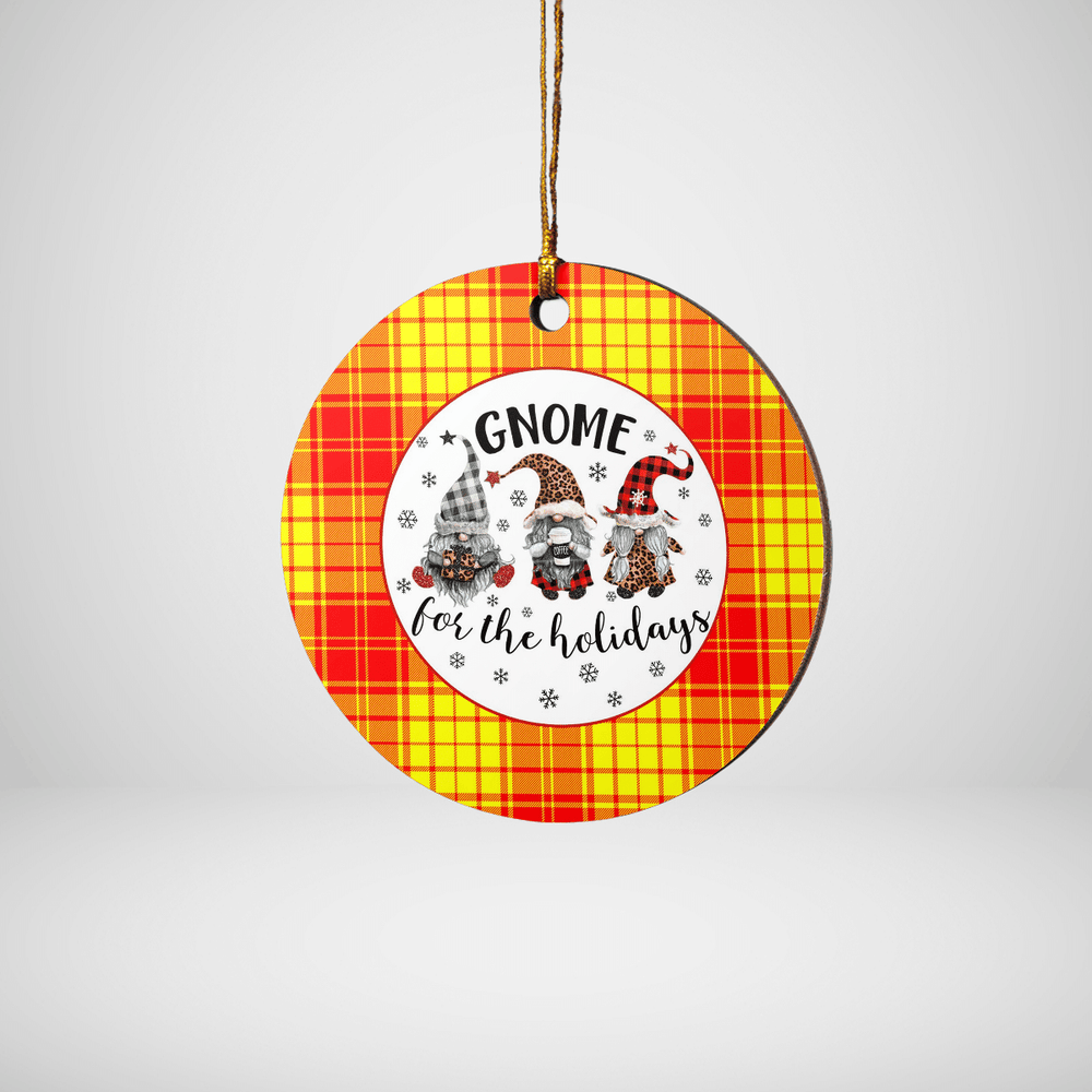 Clan MacMillan Tartan Tartan Crest Gnome Round Ceramic Ornament IE59 MacMillan Tartan Tartan Christmas
