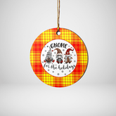 Clan MacMillan Tartan Tartan Crest Gnome Round Ceramic Ornament IE59 MacMillan Tartan Tartan Christmas