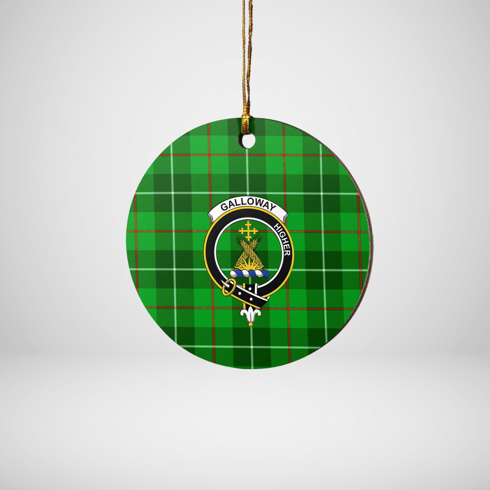 Clan Galloway District Tartan Crest Round Ceramic Ornament CN20 Galloway District Tartan Tartan Christmas