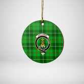 Clan Galloway District Tartan Crest Round Ceramic Ornament CN20 Galloway District Tartan Tartan Christmas
