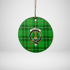 Clan Galloway District Tartan Crest Round Ceramic Ornament CN20 Galloway District Tartan Tartan Christmas