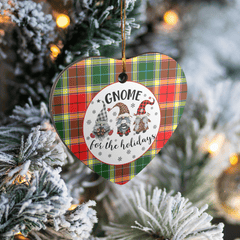 Clan Gibbs Tartan Tartan Crest Gnome Heart Ceramic Ornament RK70 Gibbs Tartan Tartan Christmas