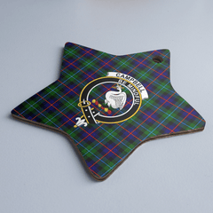 Clan Campbell of Cawdor Modern Tartan Crest Star Ceramic Ornament MW45 Campbell of Cawdor Modern Tartan Tartan Christmas