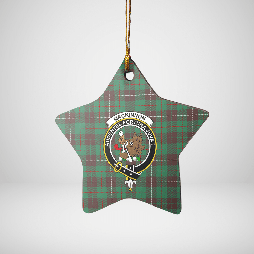 Clan MacKinnon Hunting Ancient Tartan Crest Star Ceramic Ornament AV21 MacKinnon Hunting Ancient Tartan Tartan Christmas