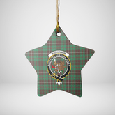 Clan MacKinnon Hunting Ancient Tartan Crest Star Ceramic Ornament AV21 MacKinnon Hunting Ancient Tartan Tartan Christmas