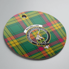 Clan MacMillan Old Ancient Tartan Crest Round Ceramic Ornament GS55 MacMillan Old Ancient Tartan Tartan Christmas